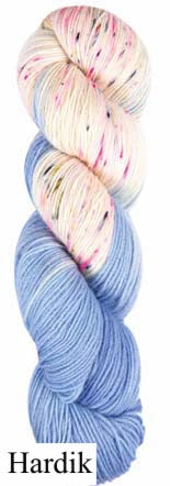Hardik - light blue, white, pink speckles