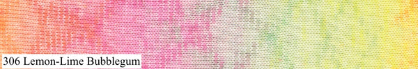 Lemon-Lime Bubblegum -  gradient orange, pink, lime green, yellow