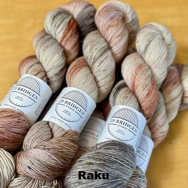 Raku - beige, rust, grey, multi speckles