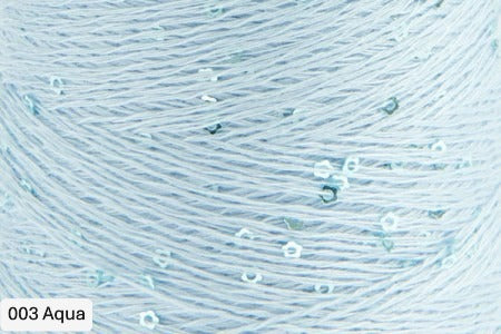 Aqua - light blue yarn with small paillettes