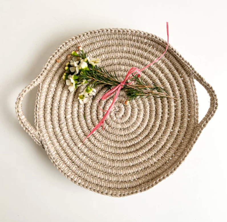 Skye Linen basket in natural color