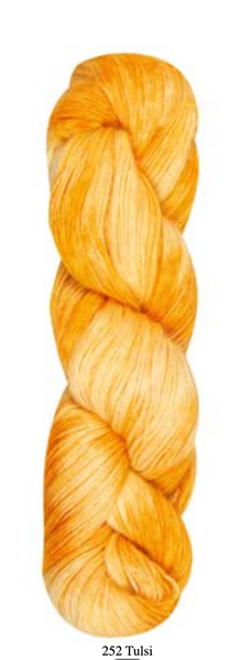 Lana Grossa Allora Hand-Dyed in shades of yellow and gold.
