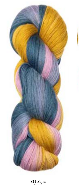 Sajra - yellow, grey, pink