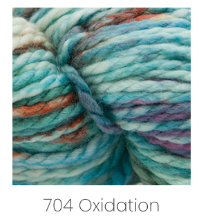 704 Oxidation- hand dyed with teals, reds, purples