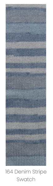164 Denim Stripe - Narrow striped swatch with blue and gray pattern